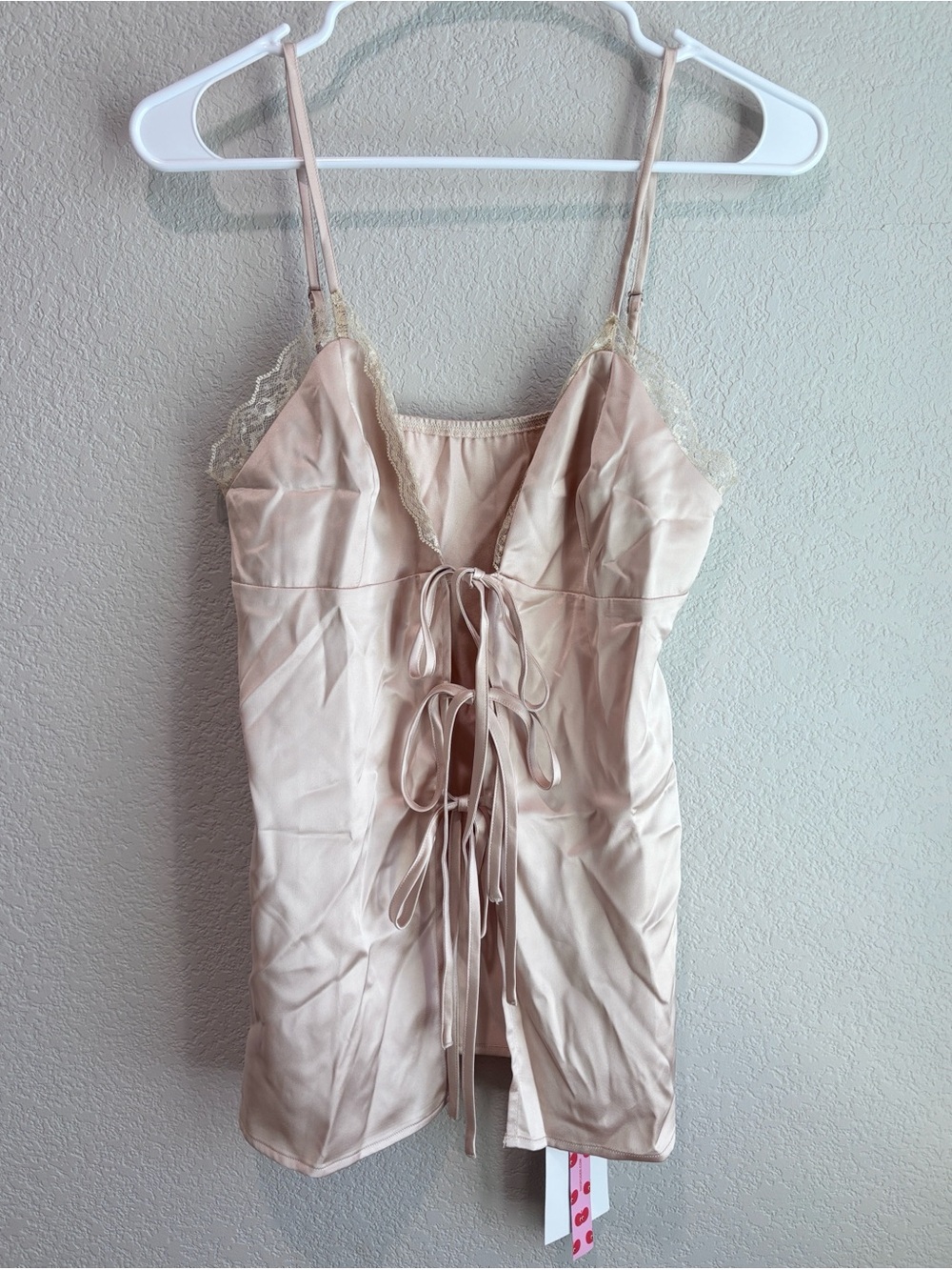 NWT Cider Teddy Front Tie Tank Top in Champagne Tan Women’s Size Medium